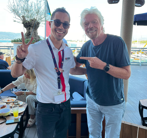 a pic of aaron mcfarlane and richard branson